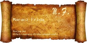 Maracz Frida névjegykártya